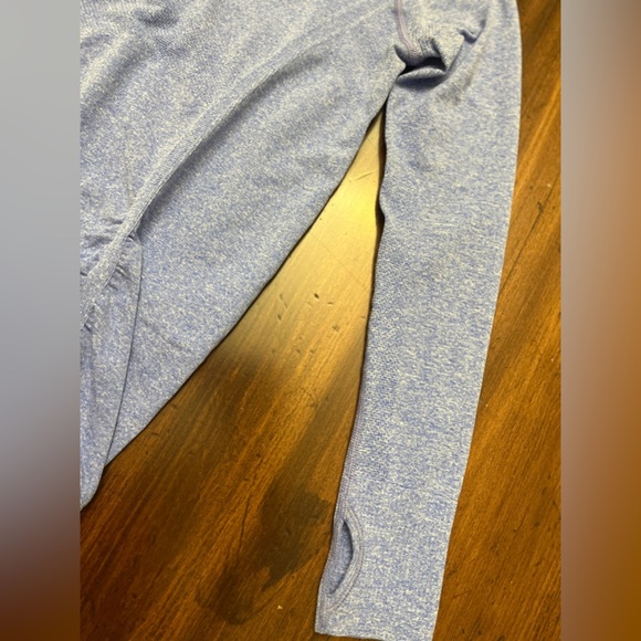 Athleta Fastest Track Half Zip Top Size Small Sapphire Blue Heather Athleisure - Picture 4 of 14